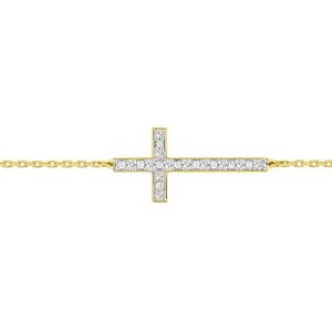 Orfeva Bracelet Croix diamants Or Jaune