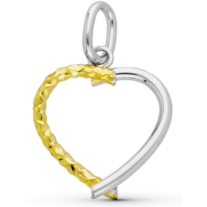 Orfeva Pendentif Coeur Bicolore en Or jaune & Or Blanc