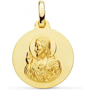 Orféva Médaille Sacré-Coeur de Jésus satinée en Or Jaune 9K