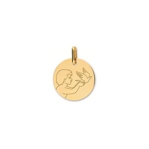 Orféva Médaille Ange et l'envol de la Colombe en or jaune 9K