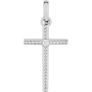 Orféva Croix Diamant 4 griffes Or Blanc