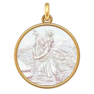 Manufacture Mayaud Médaille Saint Christophe or jaune et nacre
