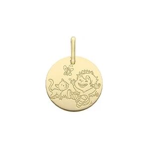 Orféva Médaille la Fée Galipette - le garçon et le chat  en Or Jaune