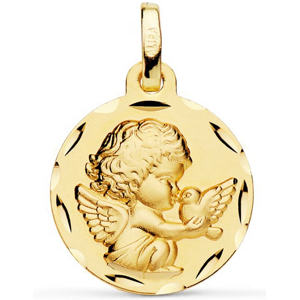 Orféva Médaille Ange à L'Oiseau ciselé Or jaune