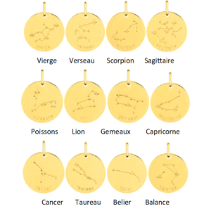 Orféva Médaille Zodiaques Constellations Or Jaune 9K