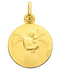 Augis Médaille Ange Gardien et le bébé-Or Jaune