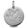 Orféva Médaille colombe porteuse d'espoir (Or Blanc 9K)