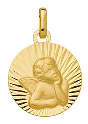 Orféva Médaille Ange Raphaël Ciselée Or jaune 9K