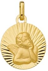 Orféva Médaille Ange Raphaël Ciselée Or jaune 9K Orféva Médaille Ange Raphaël Ciselée Or jaune 9K