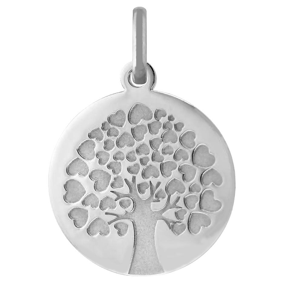 Orféva Médaille arbre de vie coeurs (Or Blanc)