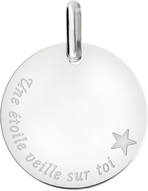 Orféva Médaille une étoile veille sur toi (Or Blanc 18K) Orféva Médaille une étoile veille sur toi (Or Blanc 18K)
