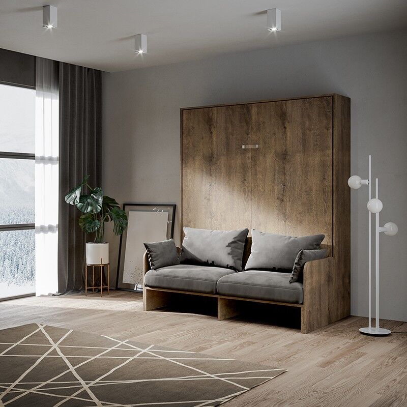 Armoire lit canapé convertible Kentaro 140 - Couleurs - Noyer, Tailles - 140x190 Armoire lit canapé convertible Kentaro 140 - Couleurs - Noyer, Tailles - 140x190