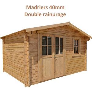 Gardy Shelter Abri de jardin 12m² PLUS en bois 40mm traité teinté marron Gardy Shelter