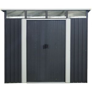 X-Metal Abri de jardin métal 6,67m² Skylight anthracite + kit d'ancrage X-METAL