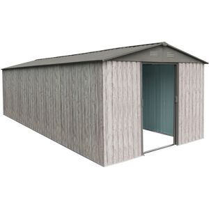 X-Metal Abri de jardin métal 13,6m² WoodTouch beige  + kit d'ancrage X-METAL