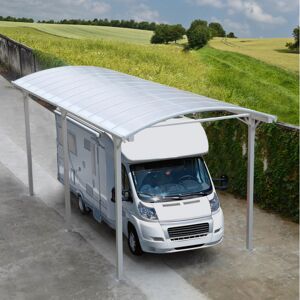 X-Metal Carport camping car blanc en aluminium 3,60x7,62m et polycarbonate 6mm X-METAL