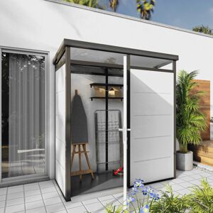 Everbox Abri de jardin modulaire isolé 2x1m profils noirs - plancher inclus - Everbox