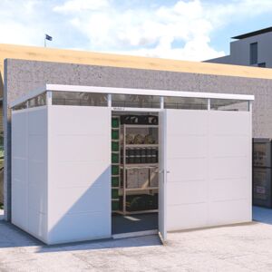 Everbox Abri de jardin modulaire isolé 4x2m blanc - plancher inclus - Everbox