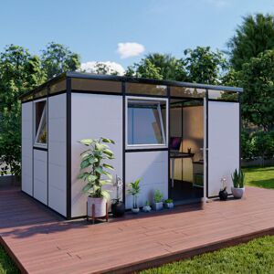 Everbox Abri de jardin modulaire isolé 4x3m profils noirs - plancher inclus - Everbox
