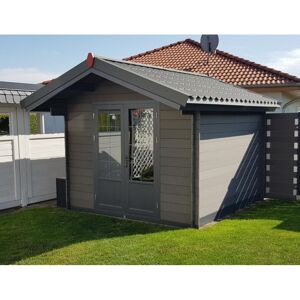 Woodlife Garden Abri de jardin en bois composite 28mm gris foncé 9m² double porte alu et double vitrage - Woodlife Garden