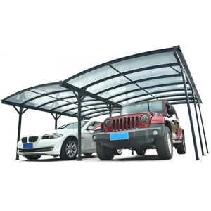 X-Metal Carport double en aluminium anthracite et polycarbonate 6mm X-METAL