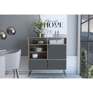 Design Vicenza Buffet haut en bois 3 portes Nordic – 105 x 34 x 110 cm - Publicité