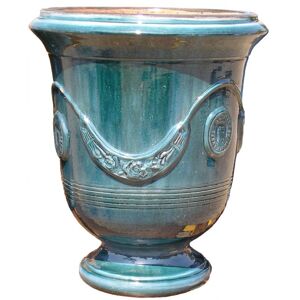 Terre Figuière Vase d'Anduze terre cuite émaillée Bleu Terre Figuière