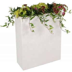 MEGACOLLECTIONS Bac à plantes en fibre de terre 80x30xH.92cm blanc