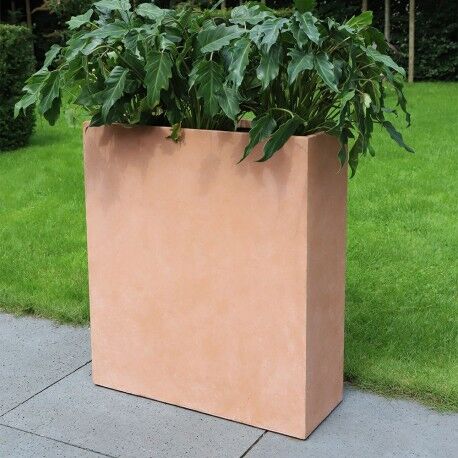 Mega Collections Bac à plantes en fibre de terre 60x22xH.72cm terracotta Mega Collections Bac à plantes en fibre de terre 60x22xH.72cm terracotta