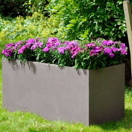 Jardinière en fibre de terre 60x30xH.30cm taupe Jardinière en fibre de terre 60x30xH.30cm taupe