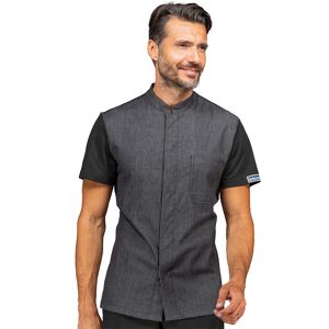 ISACCO Veste Médicale En Jean Noir Stretch Homme Leon