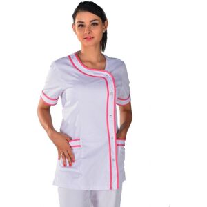 ISACCO Tunique medicale Brasilia blanche et rose Clinic Look