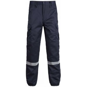 NORTH WAYS Pantalon agent de securite incendie bleu marine avec bandes retro