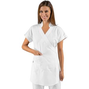 Tunique medicale kimono blanc manches courtes Isacco pas chere