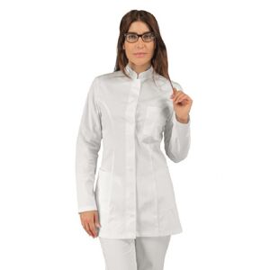 Tunique medicale blanche Coton Stretch manches longues Isacco