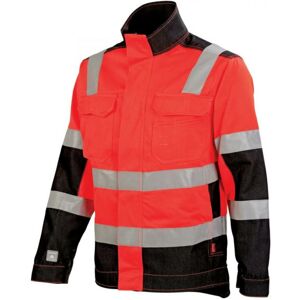 Adolphe Lafont Blouson haute visibilte mixte rouge fluo noir lux A. Lafont