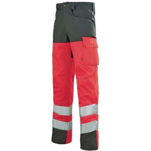 Adolphe Lafont Pantalon de travail Haute visibilite rouge fluo et gris A.Lafont