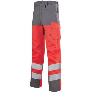 Adolphe Lafont Pantalon de travail haute visibilite rouge hivi et gris