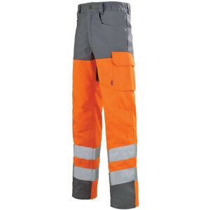 Adolphe Lafont Pantalon de securite Haute visibilite orange fluo et gris