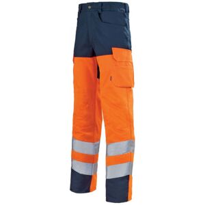 Adolphe Lafont Pantalon de travail haute visibilite orange hivi et bleu marine pupil