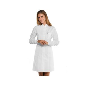 ISACCO Blouse blanche medicale Femme poignets tricot