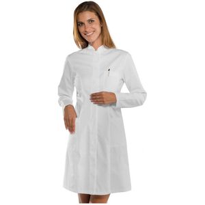 ISACCO Blouse blanche medicale Femme Col officier