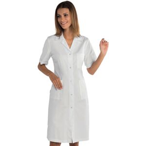 ISACCO Blouse blanche medicale boutons pression 100% coton