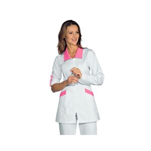 ISACCO Tunique Medicale Manches longues retroussables Tortola Blanc Fuchsia