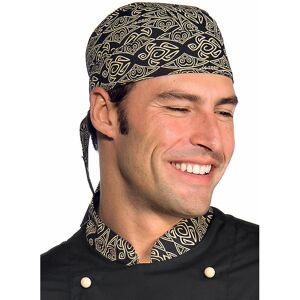 ISACCO Toque Bandana Cuisine Noir Biscuit