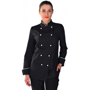 ISACCO Veste de cuisine noire et blanche pour Femme