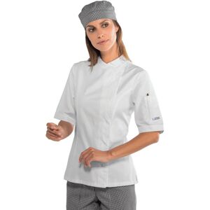 ISACCO Veste blanche de cuisine Femme manches courtes 100% coton