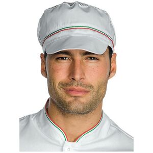 ISACCO Casquette blanche de cuisine charly avec filet et finition italie