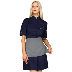 Isacco Robe de travail femme à manches courtes Venezia + Tablier Gris/bleu 65% Polyester 35% Coton - Publicité Isacco Robe de travail femme à manches courtes Venezia + Tablier Gris/bleu 65% Polyester 35% Coton - Publicité