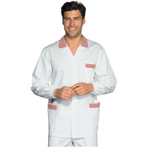 Isacco Tunique Médicale Homme Peter Blanc Rayé Rouge 100% Coton - Publicité Isacco Tunique Médicale Homme Peter Blanc Rayé Rouge 100% Coton - Publicité